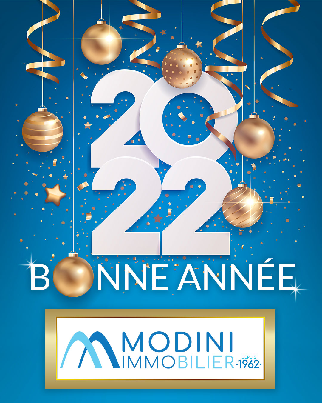 Agence Immobilière Modini Immobilier Sainte-Maxime - carte voeux 2022