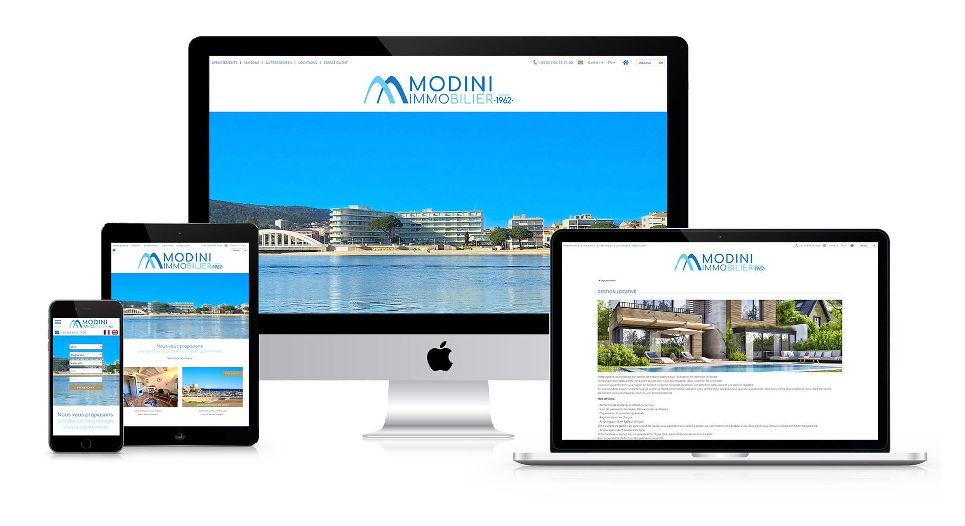 Agence Immobilière Modini Immobilier Sainte-Maxime - webdesign refonte site web